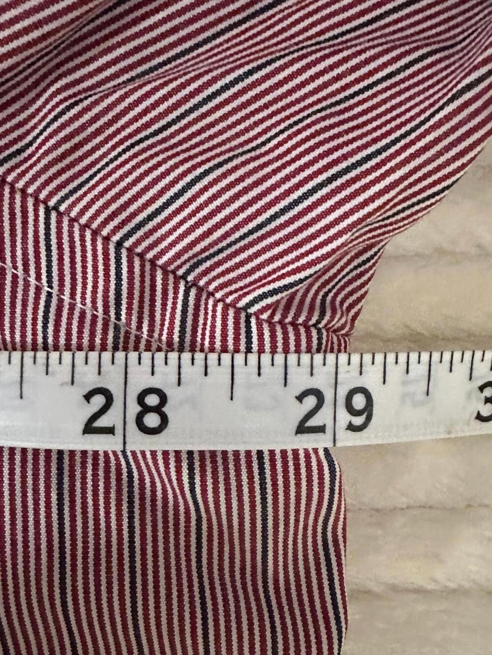 Roundtree & Yorke Men's  Button-Down Long Sleeve Burgundy Stripe Shirt - 3XT - Picture 4 of 7